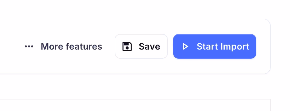Start import button for manual entries